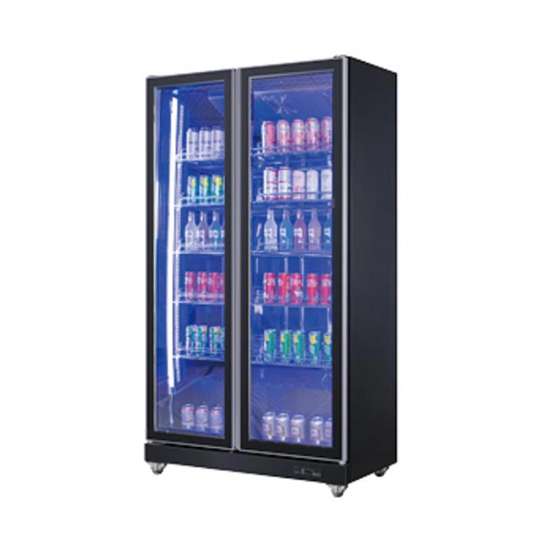 Beverage Refrigerator 2 Glass Doors Commercial Beverage Freezer Refrigeration Equipment