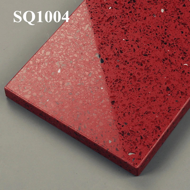 Best Design High quality/High cost performance  Red Ruby Artificial Quartz Stone Kitchen Countertop