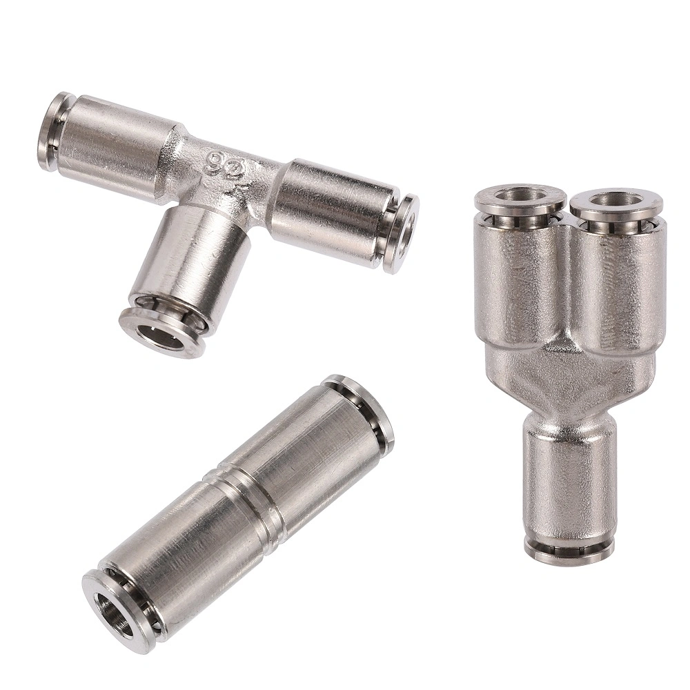 Push in Quick Coupling Straight Y Shaped Tee Od 4/6/8/10/12/14/16mm Pipe Connector Air Pneumatic Fittings