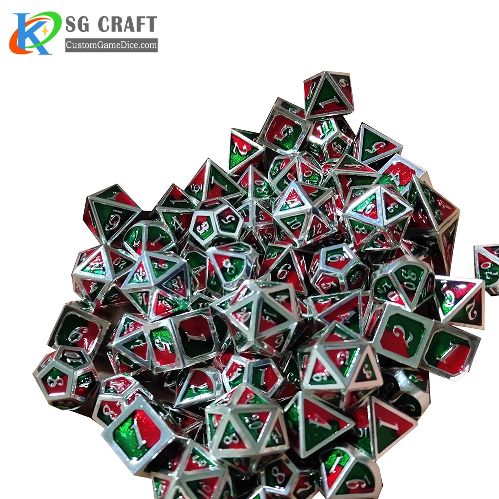 High quality/High cost performance  Factory Price Wholesale/Supplier Custom Sex Mini Regular Board Games Gaming Dungeon and Dragon Plating Metal Dice Set