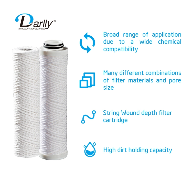 Cotton/PP/Glass Fiber Yarn String Wound Filter 2bar Chemicals