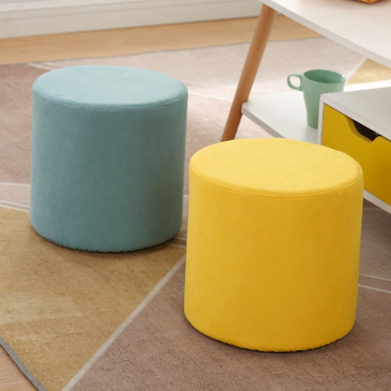 Un design moderne vente chaude velours ronde siège en tissu Meubles de salle de séjour des selles de stockage de maquillage Président pouf