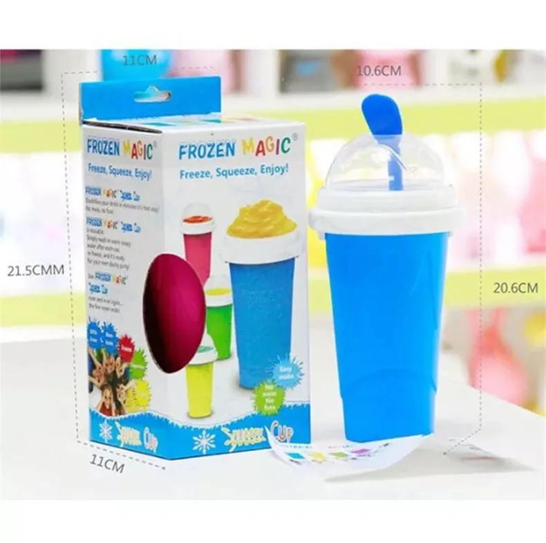 Eco-Friendly Food Grade plástico helado Squeeze taza con tapa