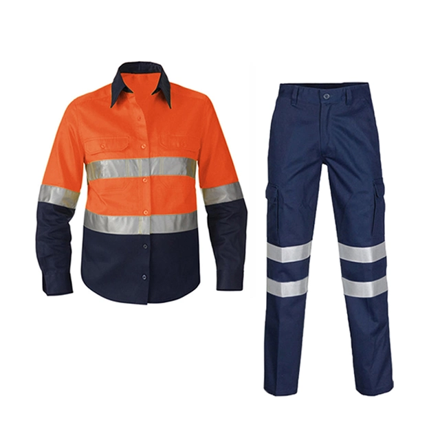 Calças industriais no atacado Hi-Vis Vestuário reflector Camisas Camisa Uniforme de trabalho de design