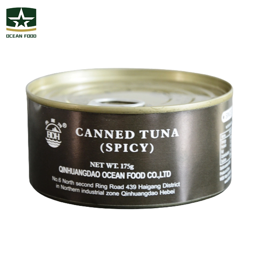 Health Food Seafood Fish Cans Fast Food Nutritious Spicy Canned Tuna for Outdoors