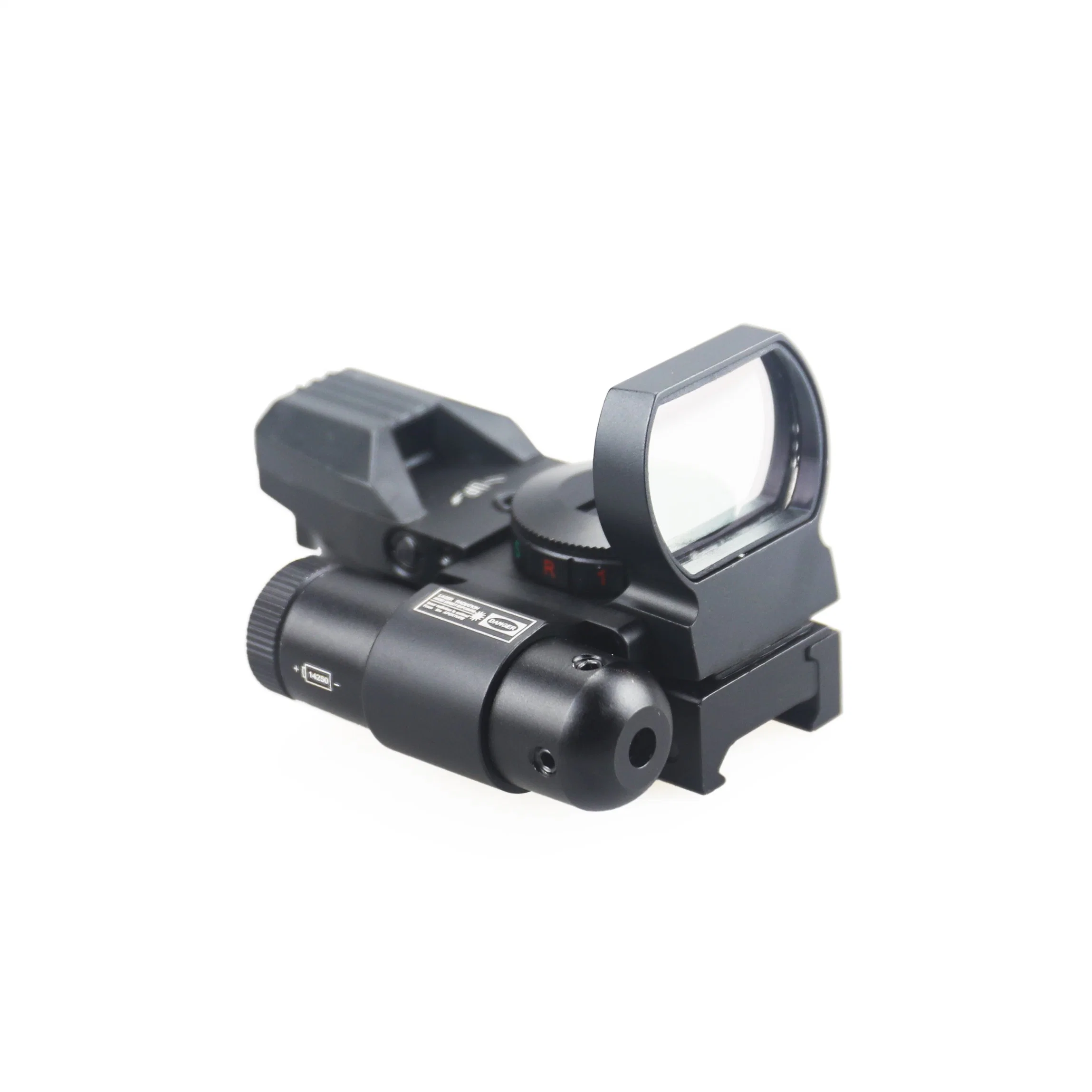 Tactical 4 Variable Multi Reticles Gun Reflex Sight Red DOT with Red Green Illuminating for Hunting Scope Attached with Red Laser