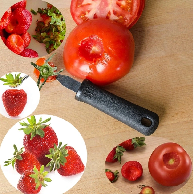 Professionelle Edelstahl-Werkzeug Obst Huller, Erdbeere Huller