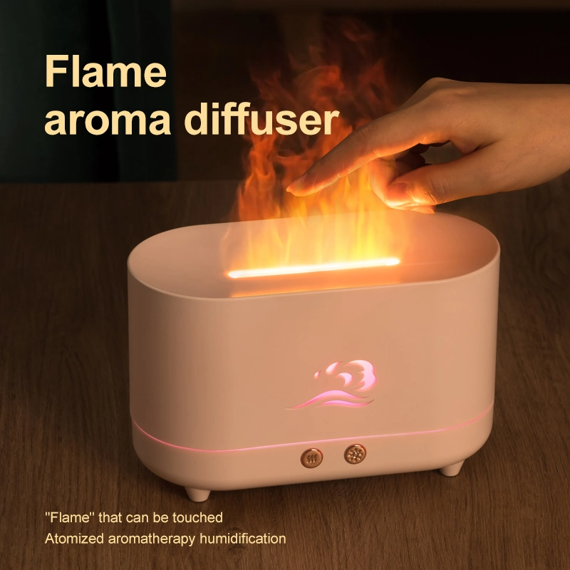 Difusor de aroma de la llama de fuego de lámpara LED 3D Mini humidificador ultrasónico de efecto de llama.