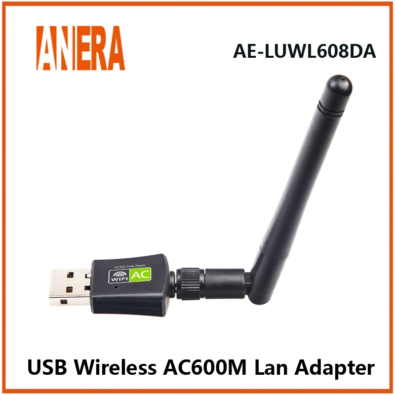 Wireless Network Card Dongle USB2.0 Dual-Band AC600Mbps WiFi Adapter LAN Card Free Driver