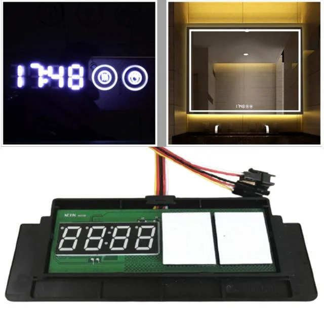 12V 24V Espejo de baño con reloj de visualización LED Control táctil del espejo