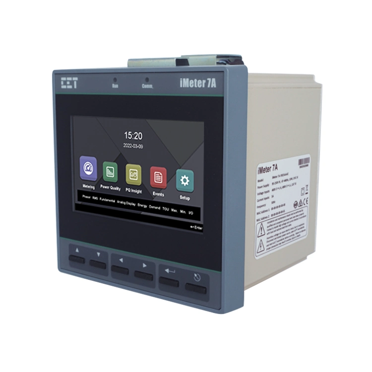 iMeter 7A DIN144 Class 0.2S Three-Phase Power Quality Analyzer for Electricity kWh Monitor with Ethernet RS-485 Two Solid-State Pulse Outputs