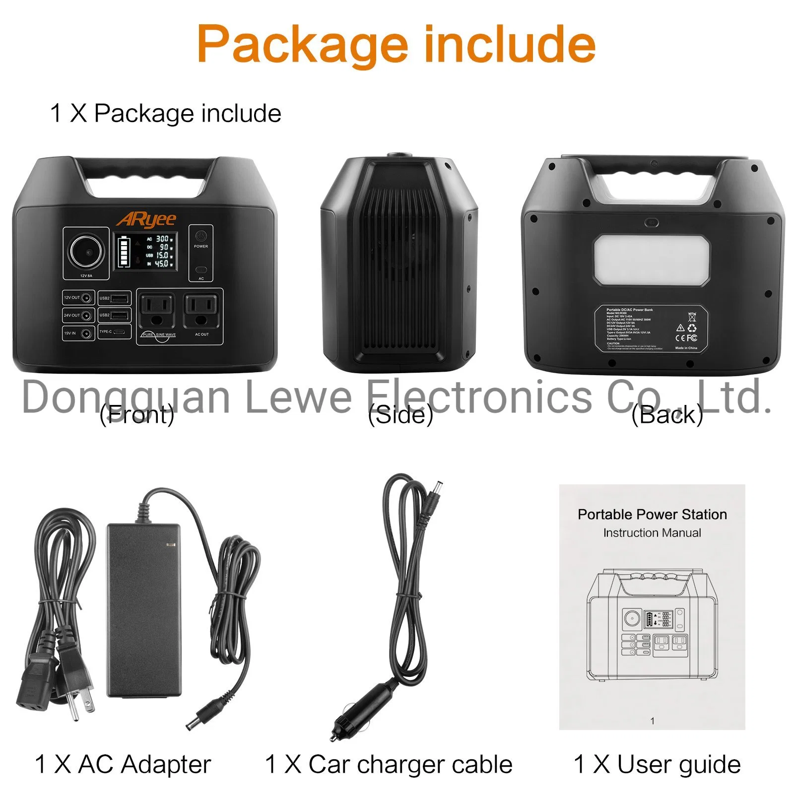 Portable Power Stationr300 296wh/80000mAh Solar Generator, Pure Sine Wave AC Outlet,DC Port Backup Lithium Battery for Outdoors Camping Travel Hunting Emergency