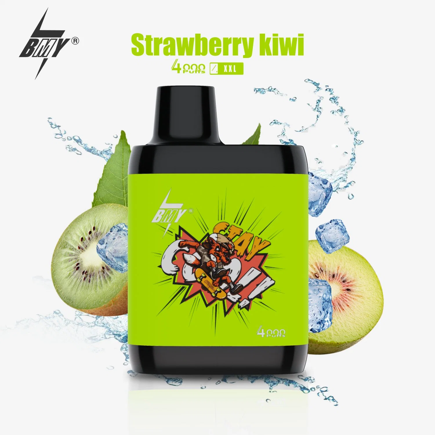 بي بي إكس إل سي دي أو إم ش Coil بالجملة I Vape Strawberry كيوي 4000 مأطعم 8ML السائل منكهة قردة الشيشة القابلة للتفتت بار إلف بوف فاب إسيغ