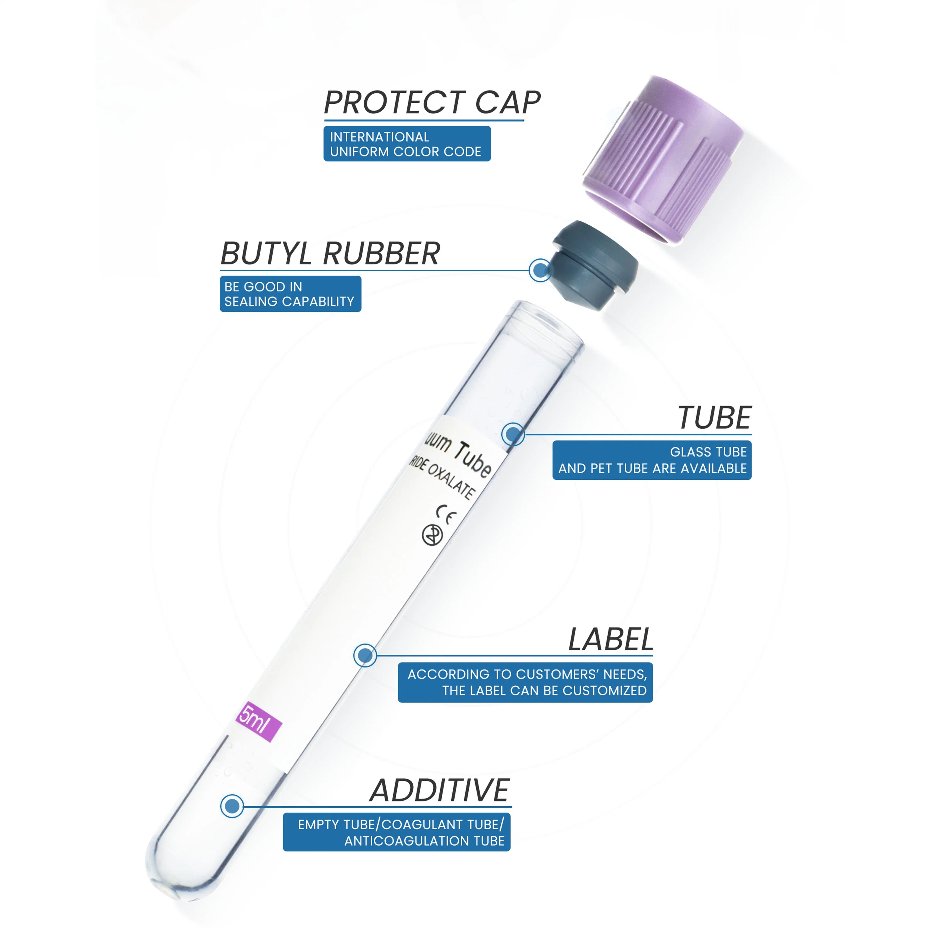 Hirikon Tube de sang de haute qualité pour test rapide de sang Produits médicaux professionnels EDTA K2