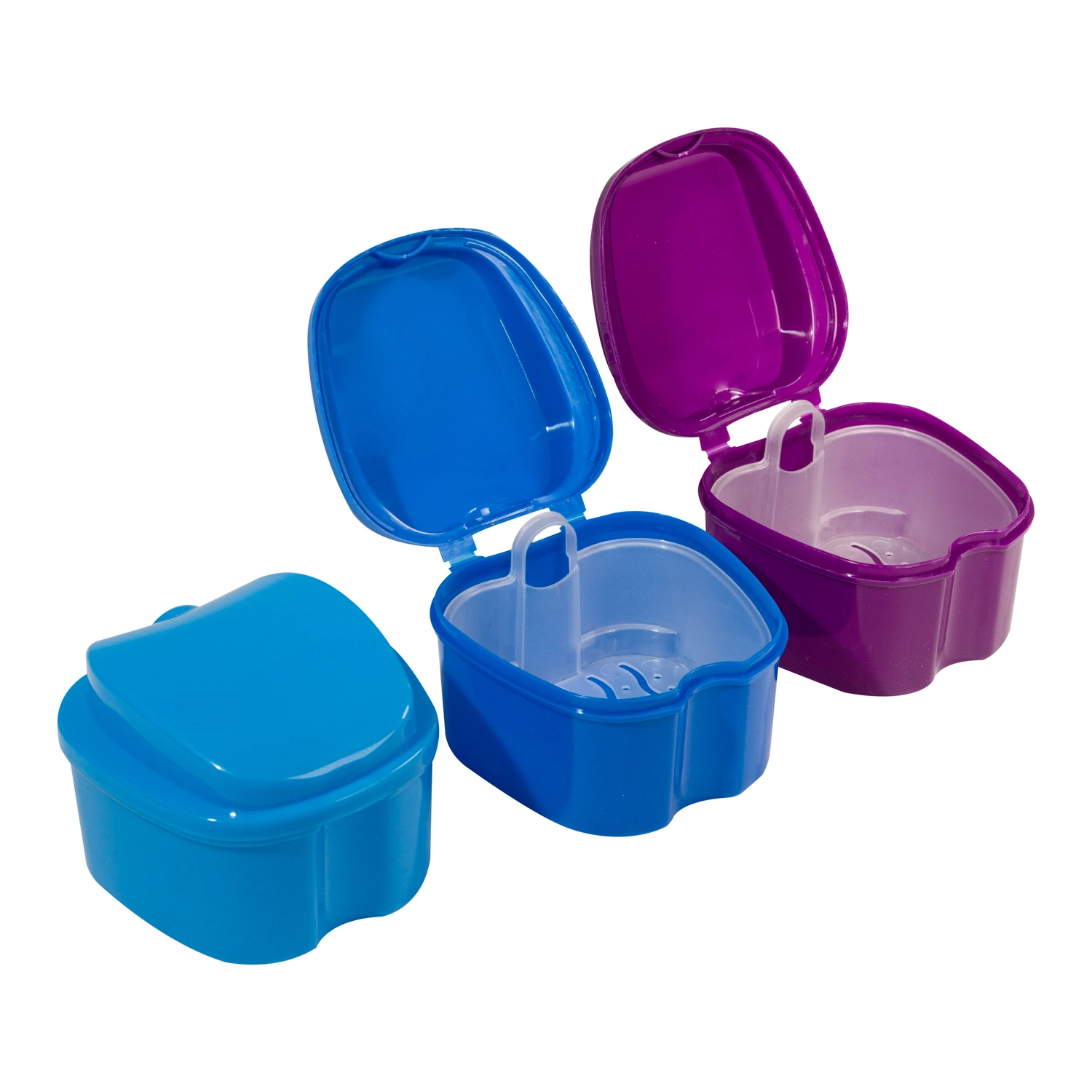 Apple Shape Plastic Denture Box Denture Bath Box with Strainer