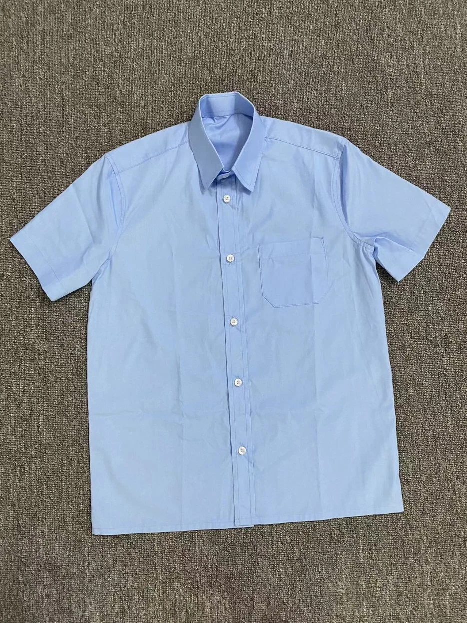 High Quality Sky Blue African Nigeria Boys' Shirts for Primary and Secondary School Uniform