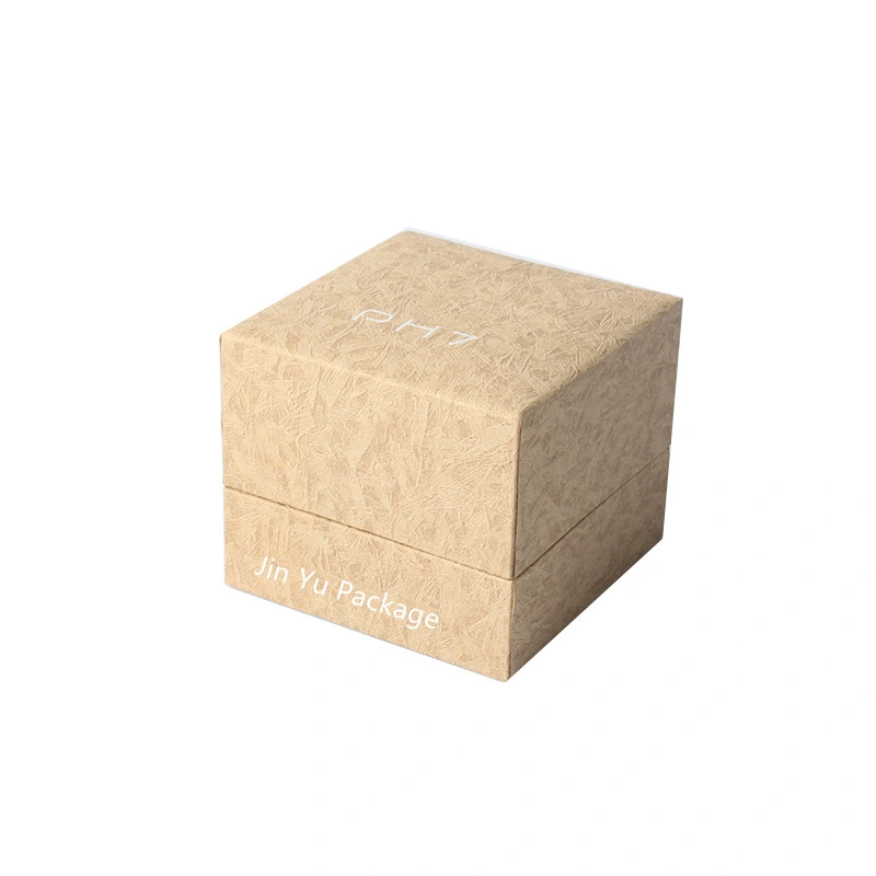 Elegante Creme Burlap Holz Leder Papier Geschenkschmuck Verpackung Box