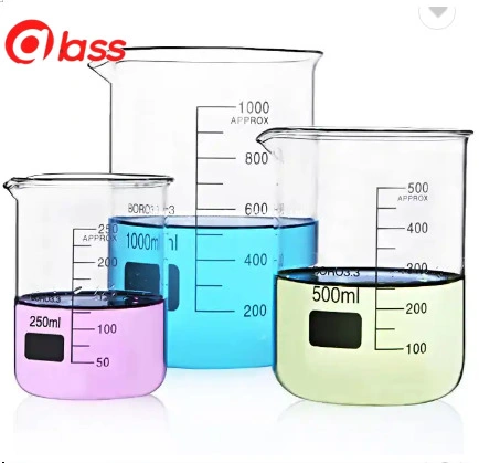 Verrerie de laboratoire de différentes tailles verre borosilicaté 3.3 de forme basse mesure Bécher