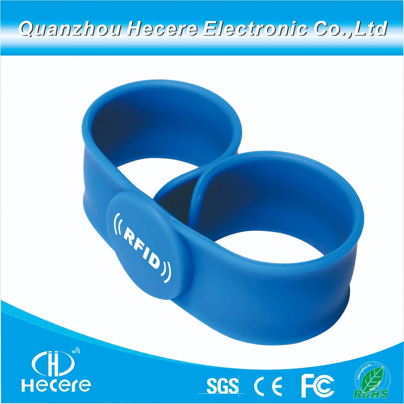 Top Qualify 13.56MHz ISO14443A NFC Tag213 RFID Slap Silicone Wristband