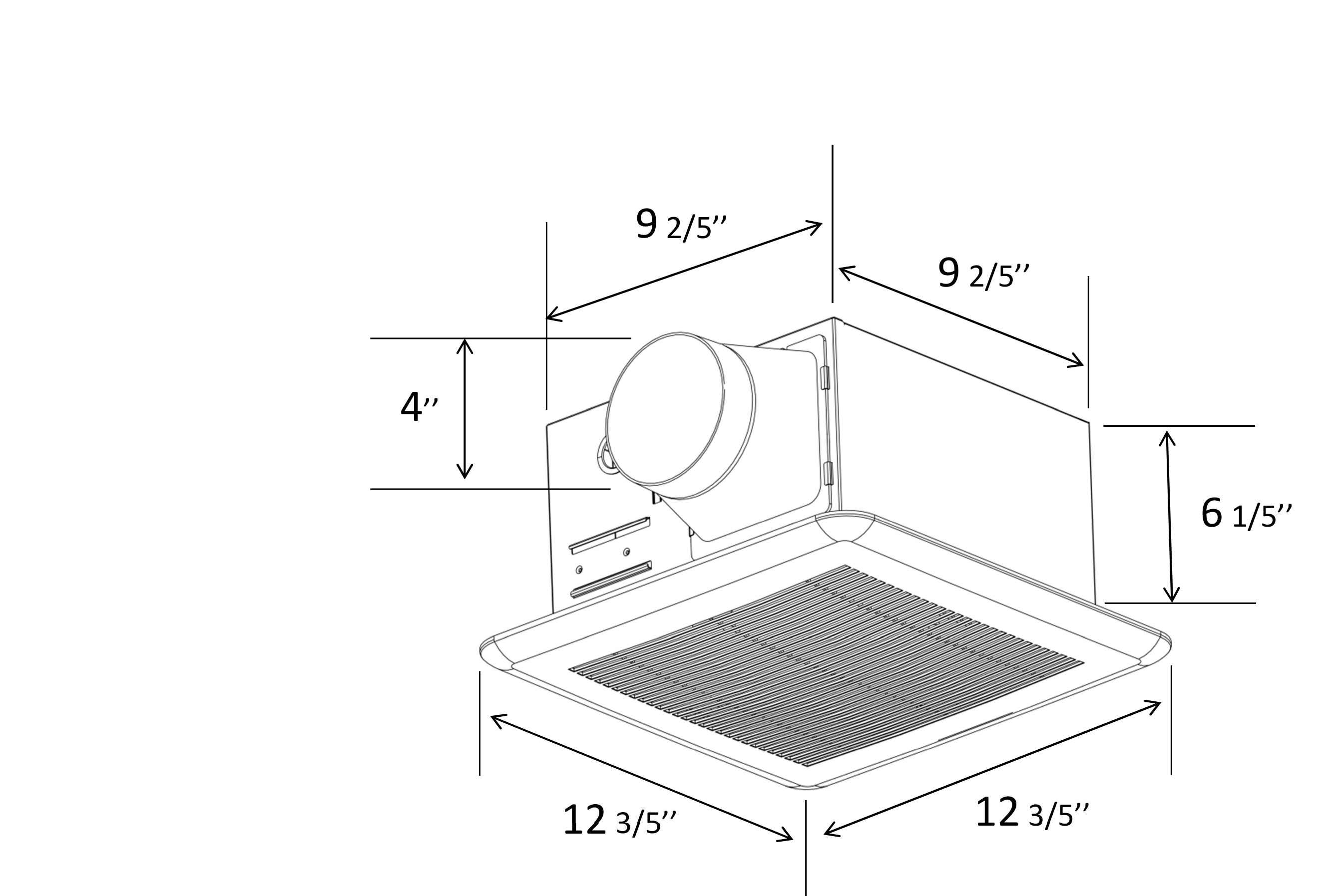 UL Listed Bath Fan 110cfm Humidity Sensing Super Quiet