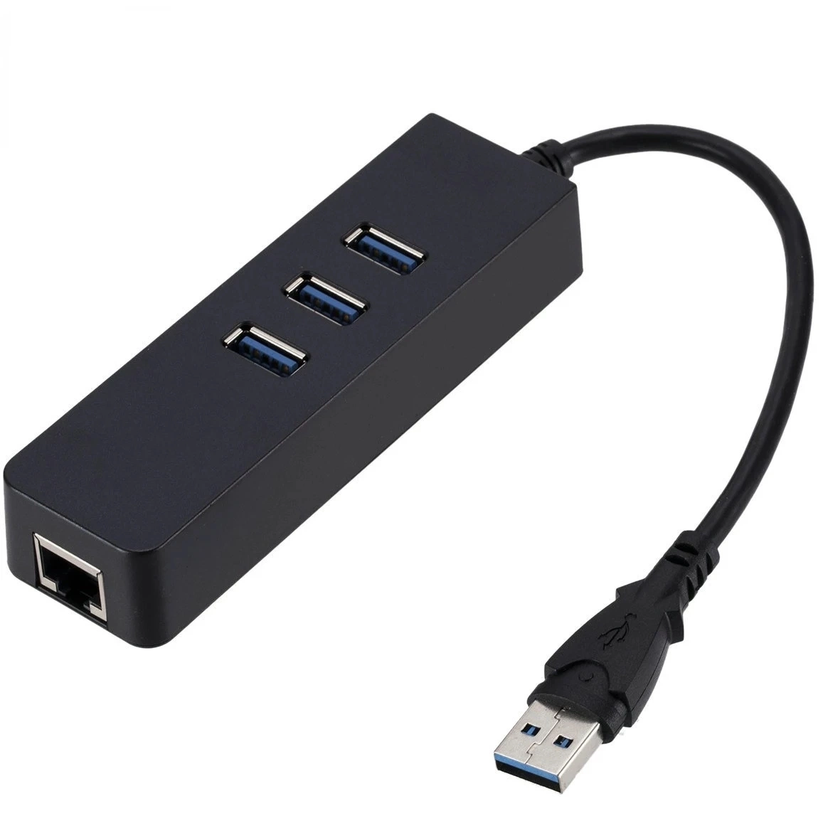 Hub USB 3.0 4 em 1 com porta Ethernet RJ45 de 1 gbps Slim