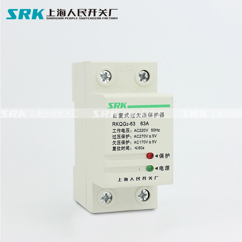 4p 3p+N 25A 32A 40A Self-Reset DIN Rail Automatic Over and Under Voltage Protector