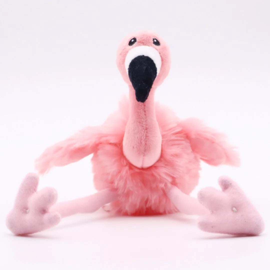 Рюкзак-клипса Flamingo Pink Birds оптом натурального животного плюша игрушка Брелок для ключей для сумки с мягкой брелоковой цепью с манжетой диаметром 12 см.