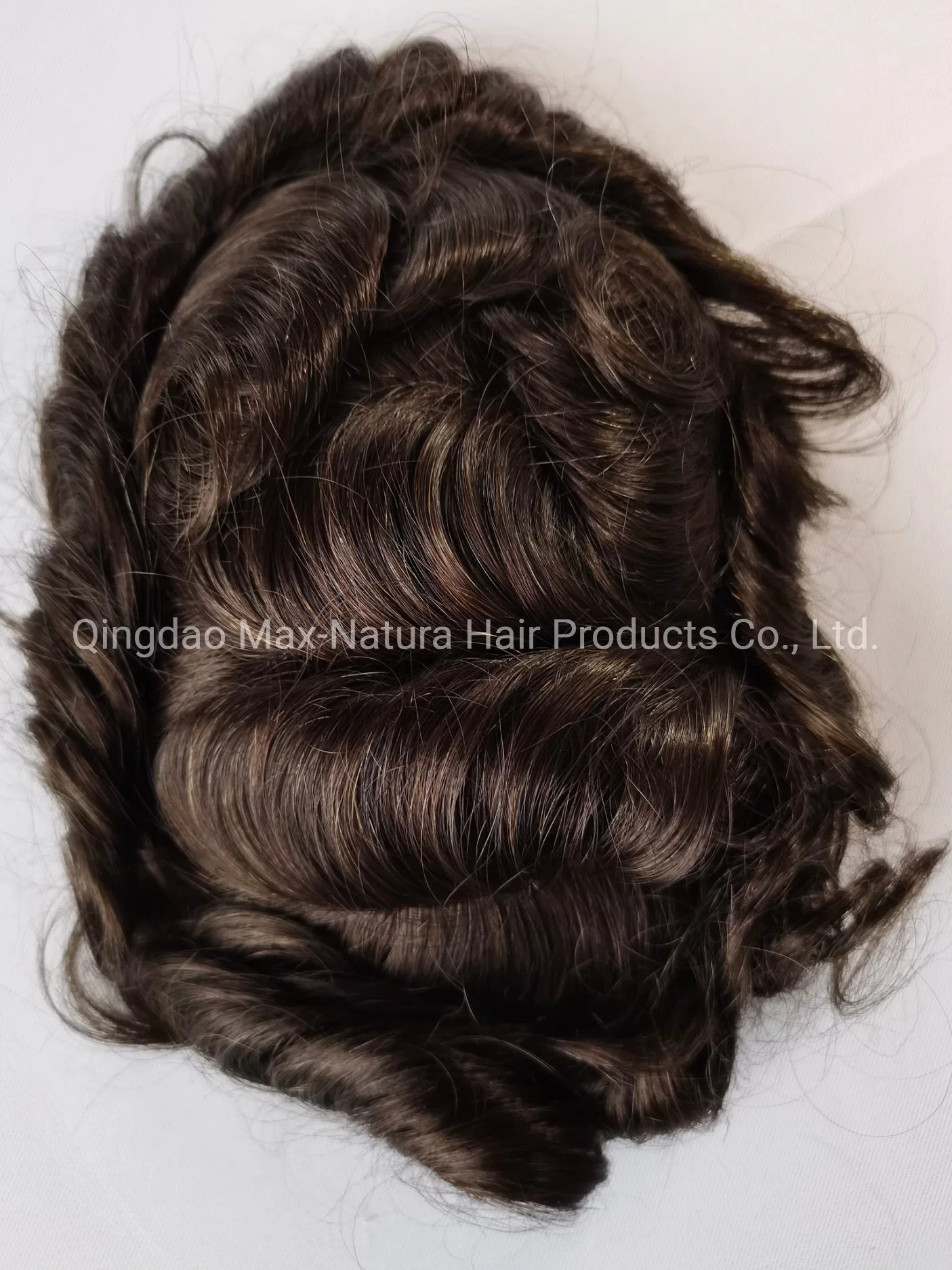 Popular-Design Fine Mono Human Hairpieces with Folded-Lace-Front and Baby-Hair-Underventing