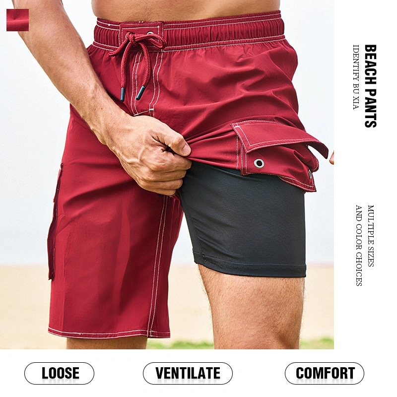 Men Quick Dry 4 Way Stretch Workout Swim Beach Shorts Underwear Liner