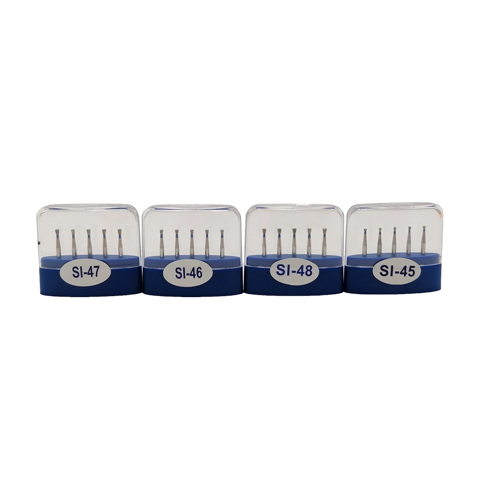 Material de perfuração dentária Dental broca de alta velocidade de alimentação de medicina dentária rebarbas 5PCS/Pack Série Si