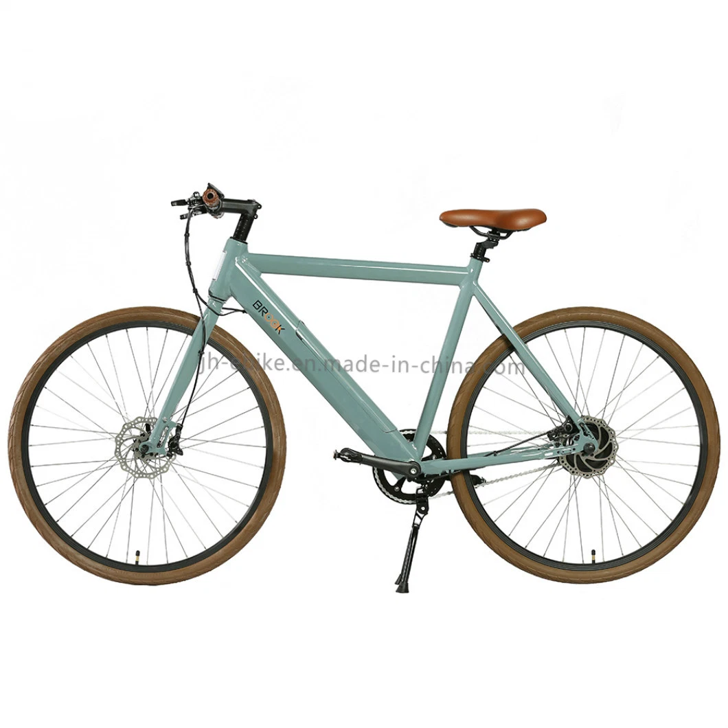 Drop Shipping Fixie de aluminio ultraligero vía urbana ciudad eléctrica bicicleta, de estilo de la UE los hombres adultos 700c de piñón fijo de una sola velocidad Ebike