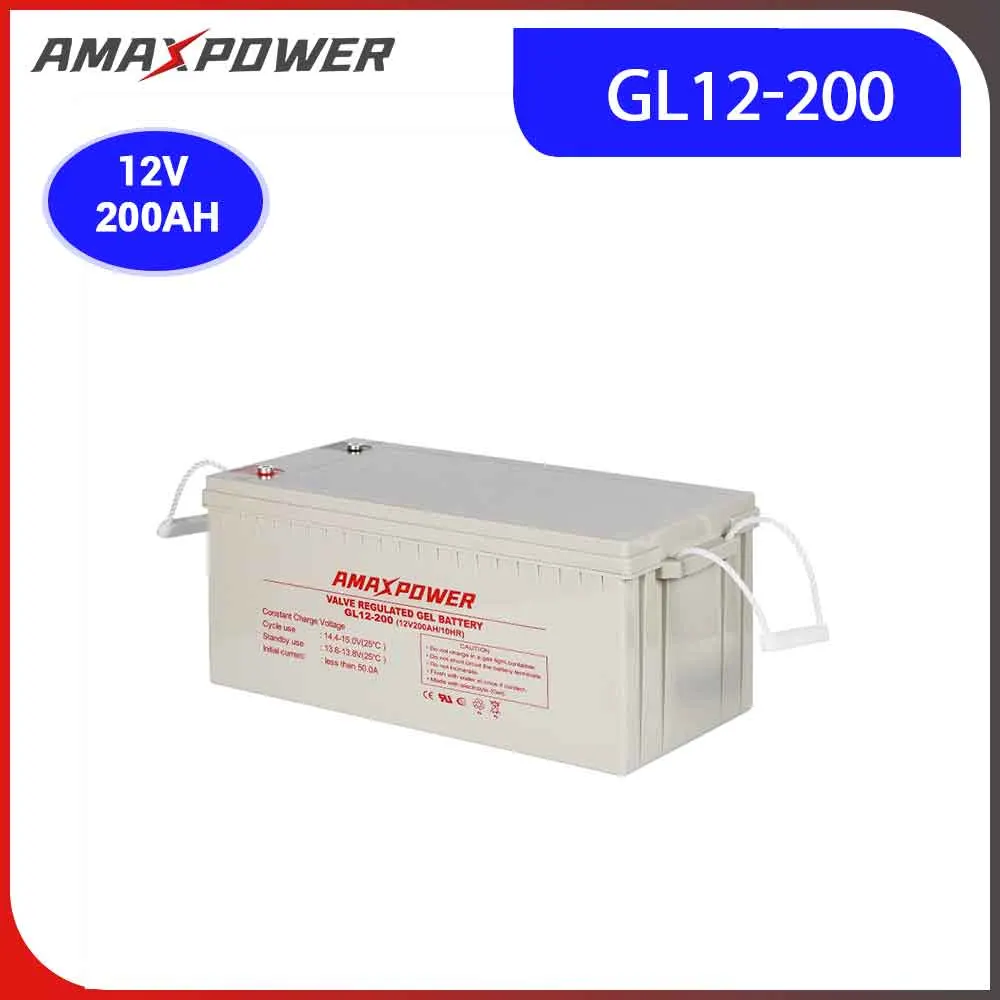 Batería de almacenamiento de gel VRLA 12V200ah Batterie de Amaxpower tasa de descarga baja Con alta eficiencia de recarga para vehículos eléctricos 12V 200ah