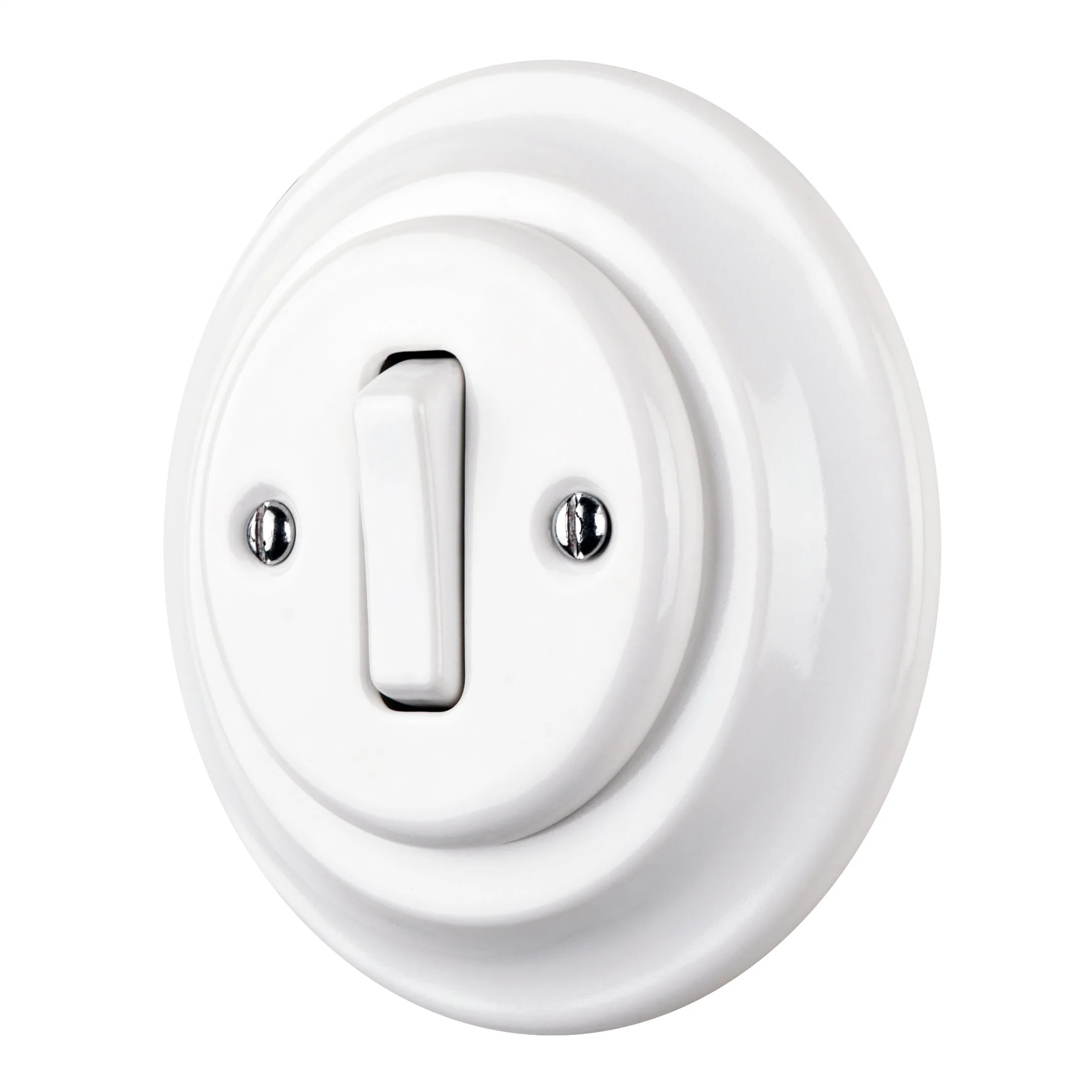 1 Gang 2 Way Style of Simple Household Ceramic Flush Mounted Button Switch