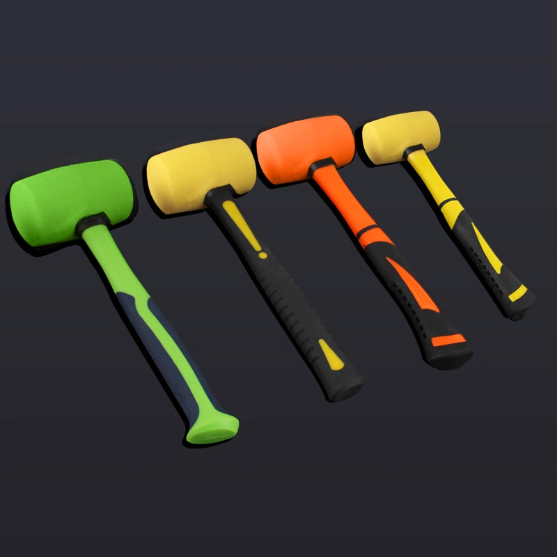 Color Rubber Mallet with High Grade Plastic-Covered Handle