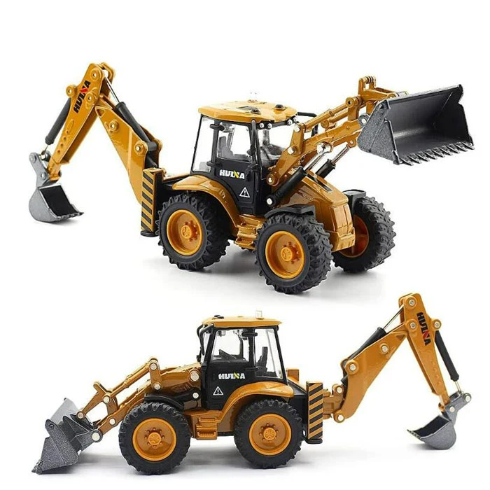 Die-Cast Excavator Backhoe Front Loader Truck 1/50 Metal Engineering Construction Tractor Model Collection Bulldoze Truck Vehicles for Kids