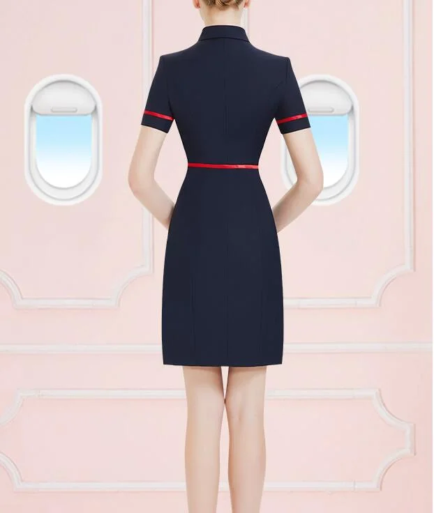 Women Skirt Aviation Fashion Airlines Stewardess Uniform Office Ladies Dress