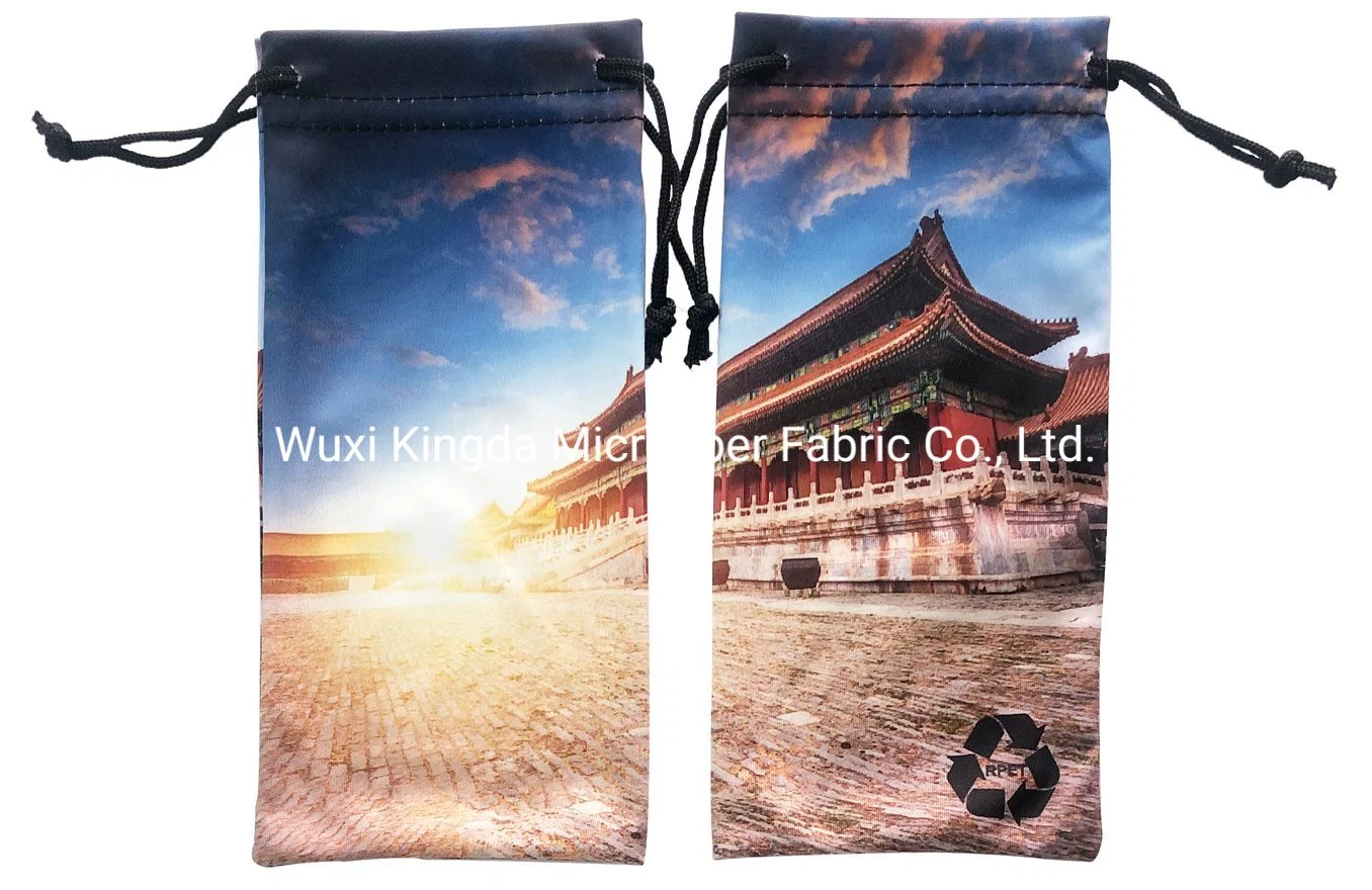 Wholesale Soft Microfiber Jewelry Sunglasses Pouch 100% RPET Polyester Digital Transfer Printing