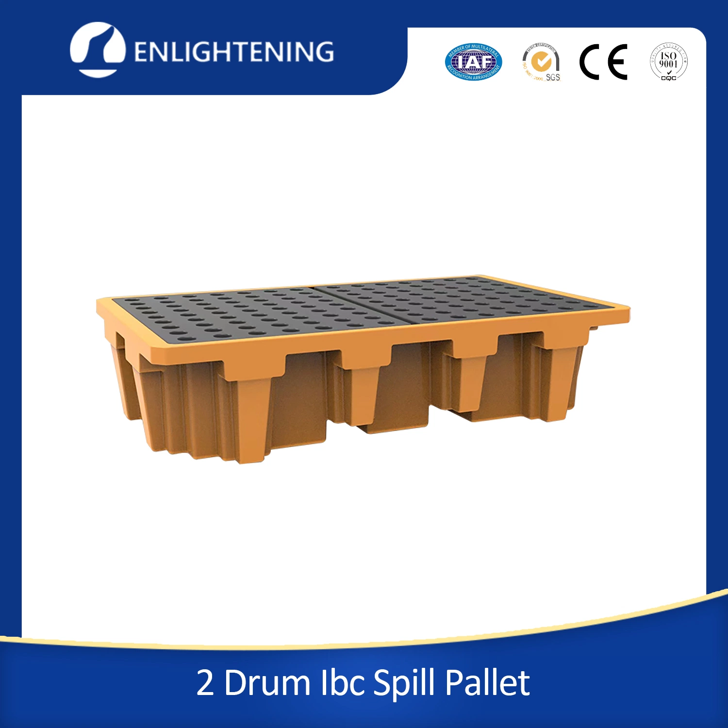 2 Drum Plastic Bunded Spill Pallet Modular PE Spill Pallet Logistics and Transportation