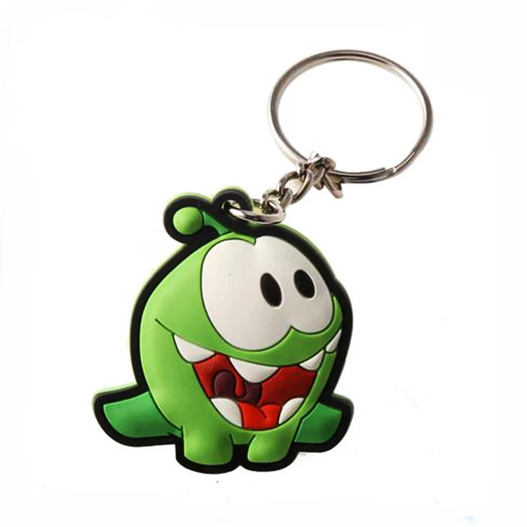 Customized Personalized PVC Keychain Gift Custom Logo OPP Bag Rubber Keyring+ 4 Link Chains Customized Shape