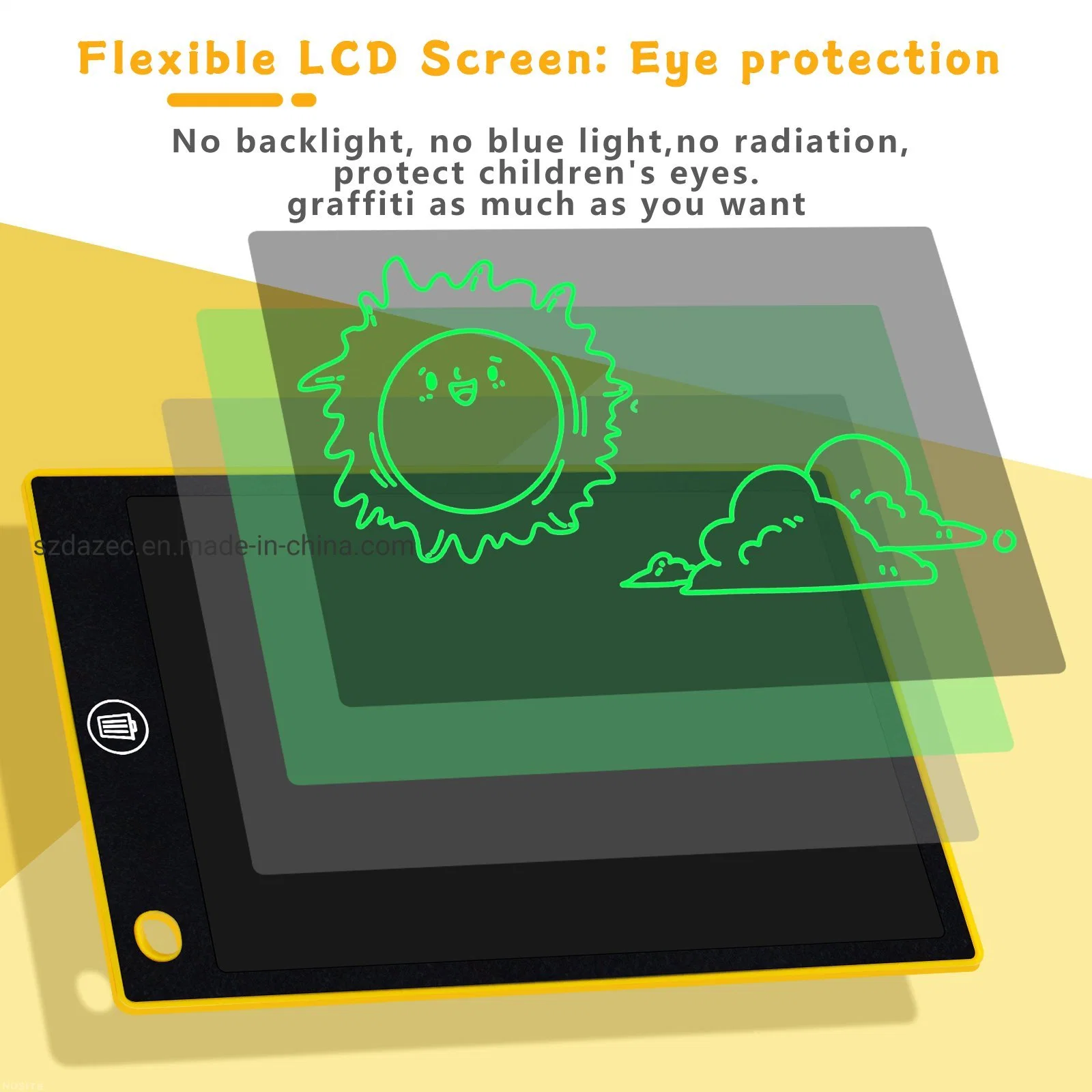 شاشة LCD مقاس 9.5 بوصة للكتابة على اللوح والقلم مربع القلم مقاس 2 بوصة 1 تصميم الكتابة الملونة صندوق الكمبيوتر اللوحي لجميع العصور