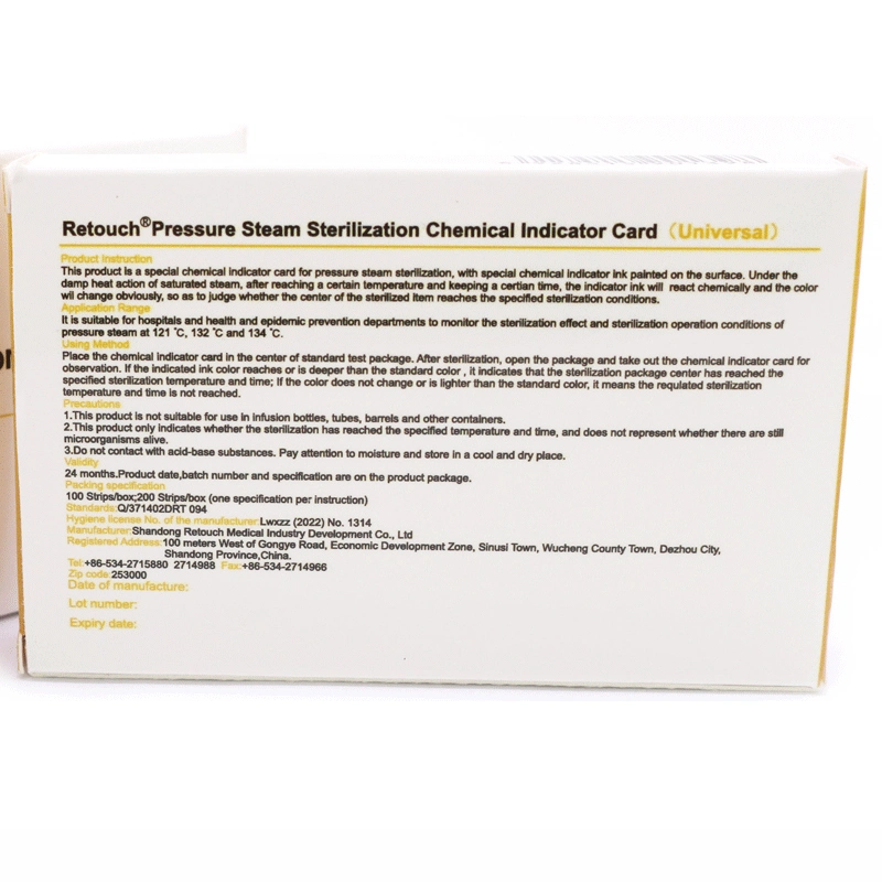 Autoclave Steam Chemical Sterilization Indicator Strips and Card