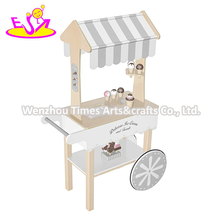 Simulation de vente chaude Paly Chariot de crème glacée en bois jouet pour enfants W10A124