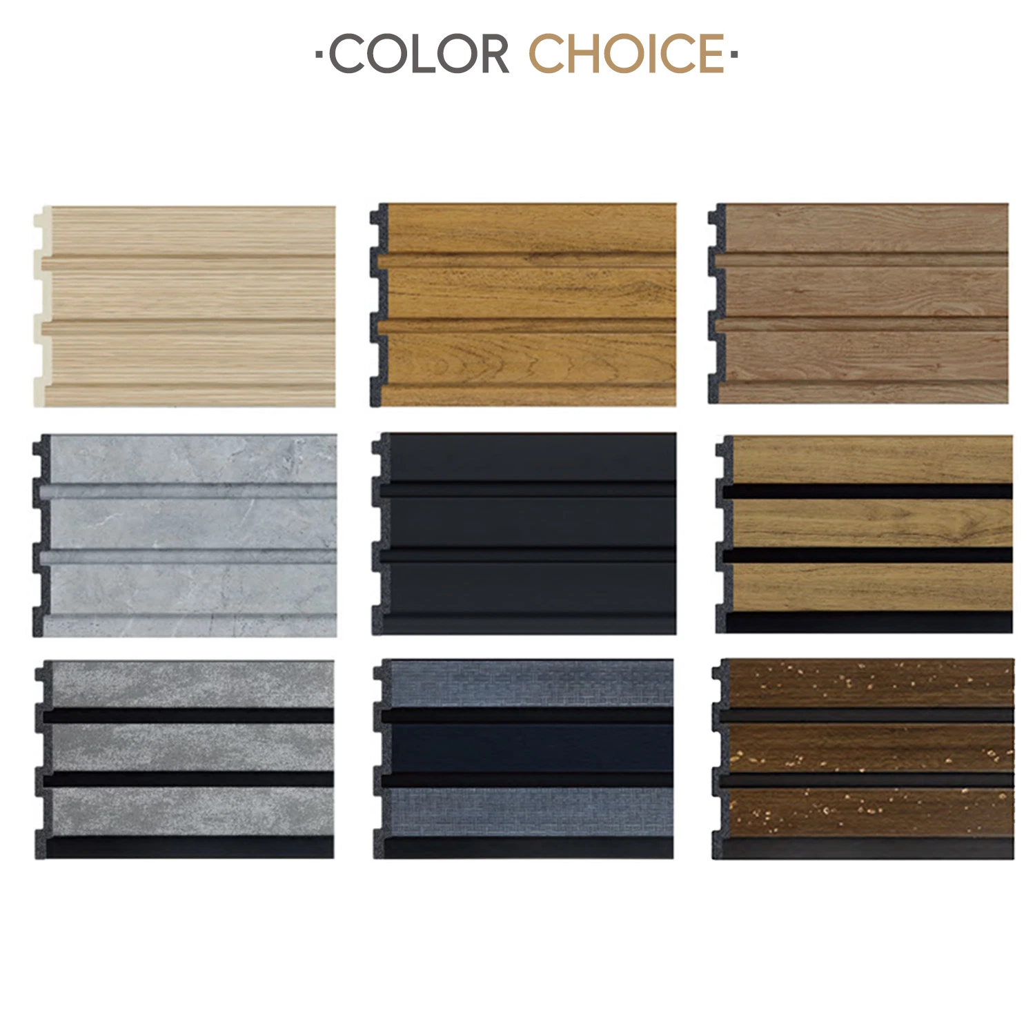 Auuan Hot Sale Simple Style Wood Wall Panel PS Material Fluted Wall Slat Decoration