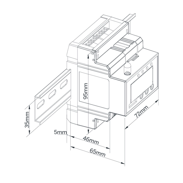 PMC-350-C DIN Rail Three-Phase Multifunction Meter for Electricity Power Energy Measurement Optional Digital I/O & LoRaWAN