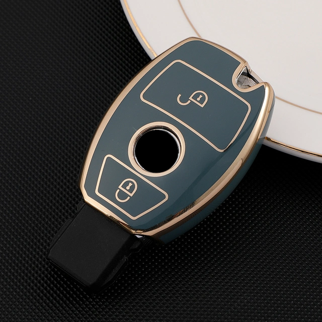 Soft Gold TPU Car Key Cover Protect Shell Holder for Benz