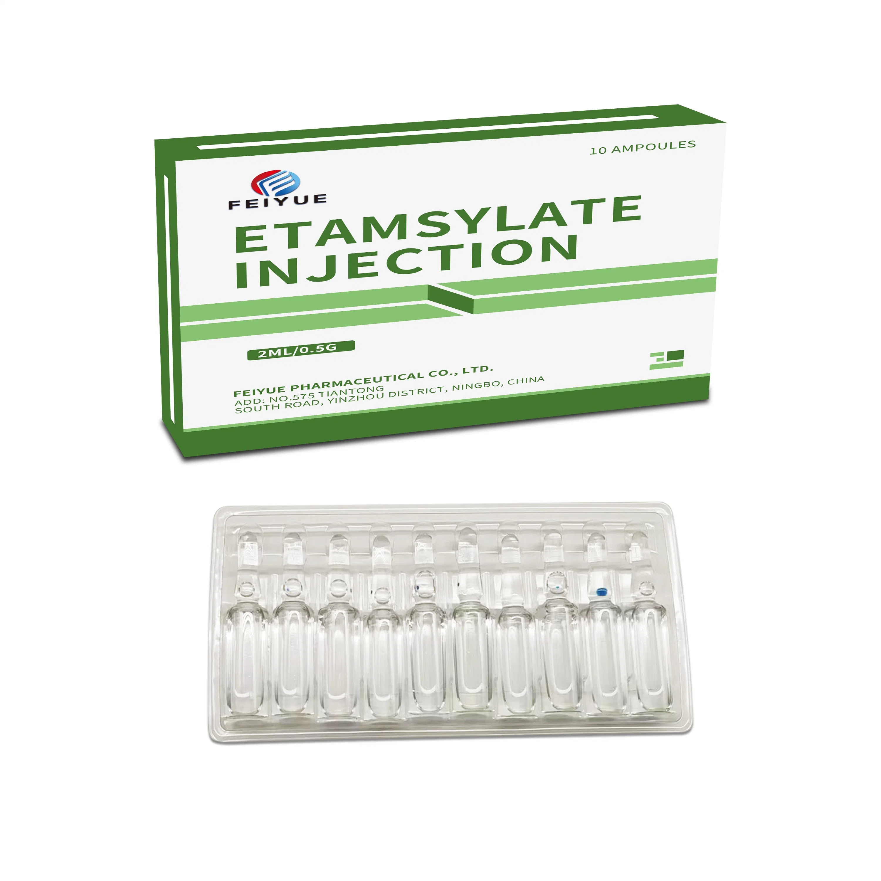 Inyección de etamsylate de alta calidad GMP 2ml: 0,5g