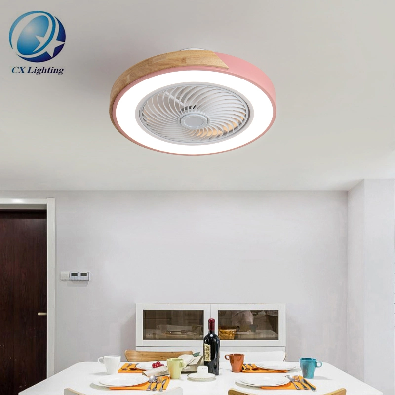 Trust OEM 3-Color Change Home Ceiling Light Modern Circle 22 Inch Remote APP Control LED Ceiling Fan with Light