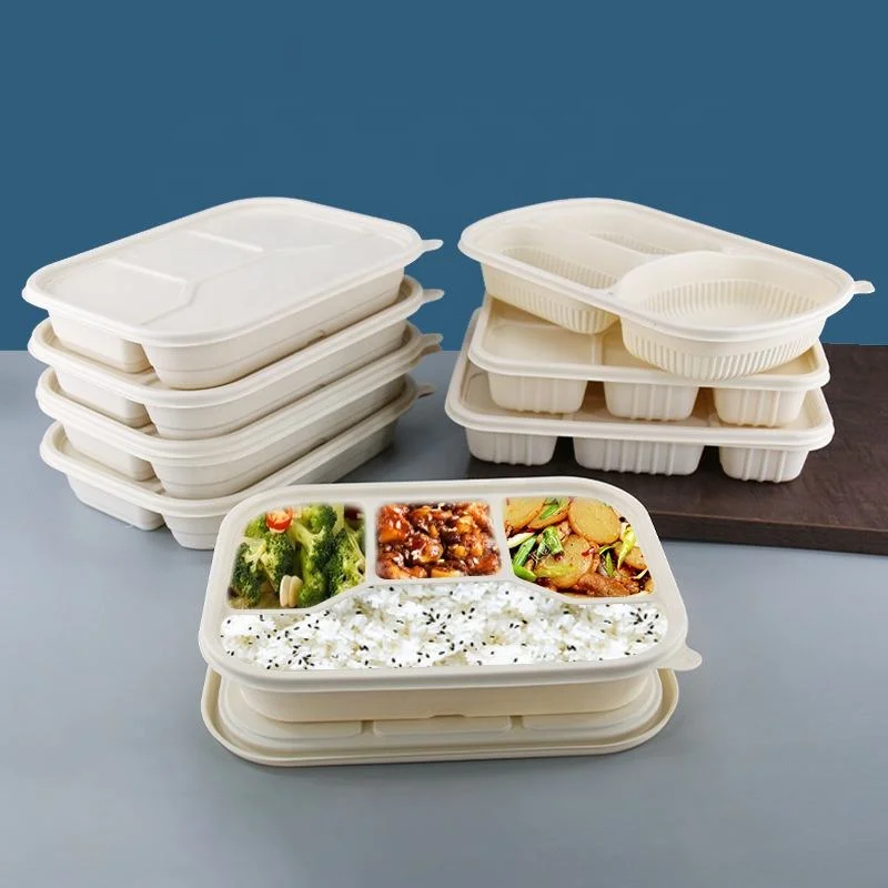 Environmentally Friendly Portable Biodegradable Tableware Disposable Cornstarch Lunch Box