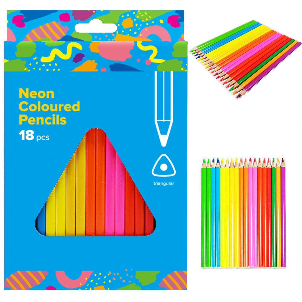 Art Supplies, Stationery Set, Color Pencil - Stationery Art Supplies Set of 18 Neon Colored Pencil