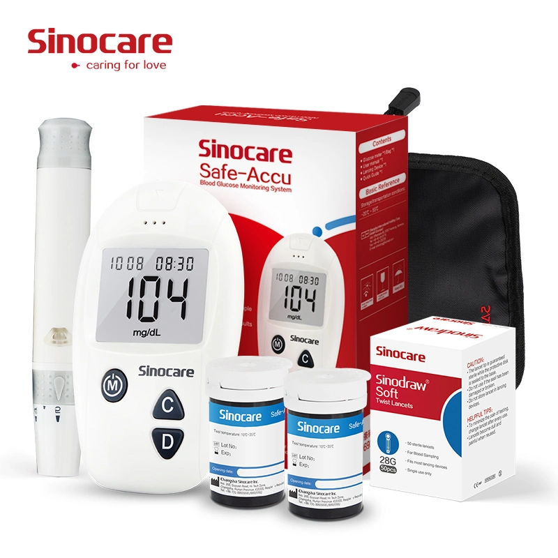 Sinocare Glucose Meter High Accuracy Blood Glucose Meter Glucometer with Blood Glucose Meter Test Strips Best Glucometer